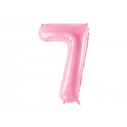 Rožinis folinis balionas „7“ 86cm