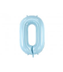 Melsvas folinis balionas „0“ 86 cm