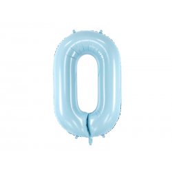 Melsvas folinis balionas „0“ 86 cm