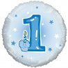 Apvalus folinis balionas pirmojo gimtadienio proga „1“ / 45 cm