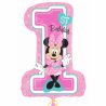 Rožinis folinis balionas - "Pirmasis gimtadienis" / 53 cm