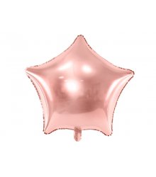 Didelis rožinio aukso spalvos balionas „Žvaigždė“ 70 cm