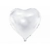 Baltas folinis balionas „Širdelė“ 61 cm