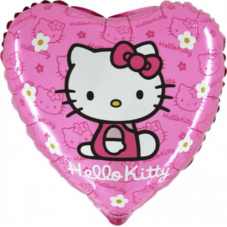 Rožinis folinis balionas - "Hello Kitty" / 45 cm