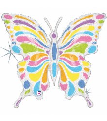 Šviesus drugelio formos folinis balionas / 84 cm
