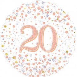 Holografinis balionas - "20 gimtadieniui" / 45 cm