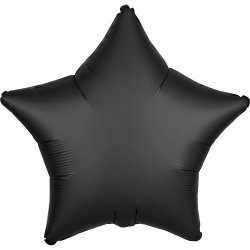 Juodas folinis balionas - "Žvaigždelė" / 91 cm