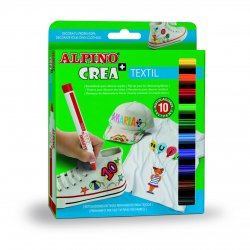 ALPINO flomasteriai tekstilei (10 spalvų)