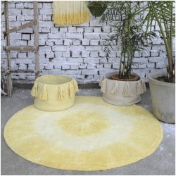 Geltonas apvalus vaikiškas kilimas