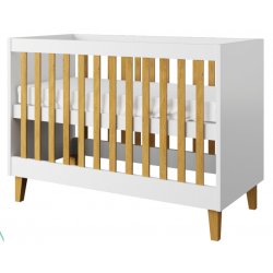 Balta kūdikio lovytė "Kubi" 120x60 cm.