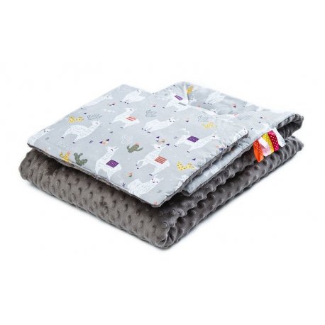 Antklodės ir pagalvės rinkinys ''Lama'', pilkos spalvos