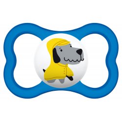 MAM mėlynos spalvos čiulptukas - "Šuniukas" / 6 mėn+