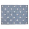 Melsvas vaikiškas kilimas su baltomis žvaigždelėmis