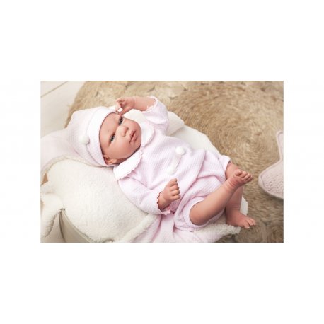 Lėlytė kūdikėlis su rožiniais rūbeliais "Arias reborn"