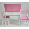 Rožinis staliuko ir 2 kėdučių komplektas