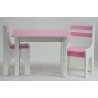 Rožinis staliuko ir 2 kėdučių komplektas