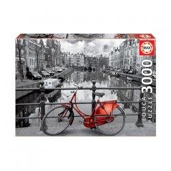 Dėlionė "Raudonas dviratis Amsterdame" 3000 dalių