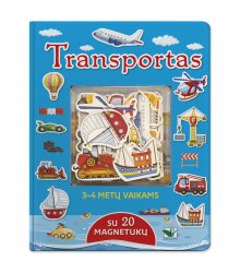 Vaikiška knygelė su magnetukais "Transportas" (20 magnetukų)