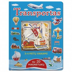 Vaikiška knygelė su magnetukais "Transportas" (20 magnetukų)