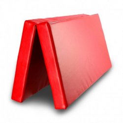 Sulankstomas gimnastikos čiužinys 100x100x8 cm, raudonos spalvos