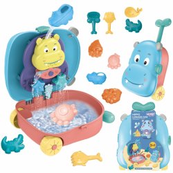Lagaminėlis su vandens žaislais "Hipopotamas"