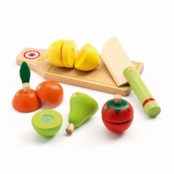 Medinių pjaustomų maisto produktų rinkinys "Vaisiai ir daržovės"