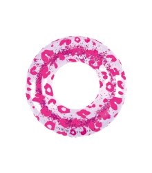 Rožinis plaukimo ratas su blizgučiais "Leopardas" 90 cm