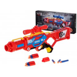 Raudonas šautuvas su putplasčio strėlytėmis "Blaze Storm"