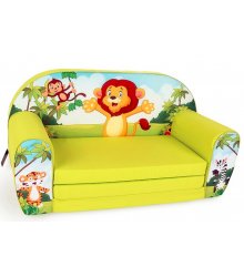 Žalsva minkšta sofa - "Liūtas"