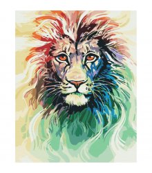 Pastelinių spalvų tapybos pagal skaičius rinkinys "Liūtas"