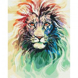 Pastelinių spalvų tapybos pagal skaičius rinkinys "Liūtas"