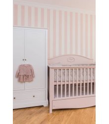 Rožinė kūdikio lovytė "Labos nakties" su stalčiumi 70x140 cm