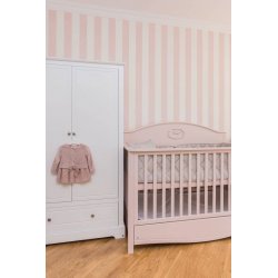 Rožinė kūdikio lovytė "Labos nakties" su stalčiumi 70x140 cm