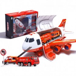 Lėktuvas transporteris su gaisrinės automobiliais