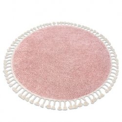 Apskritas rožinis kilimėlis su kutais