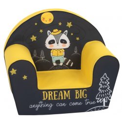 Geltonų akcentų foteliukas - "Dream big"