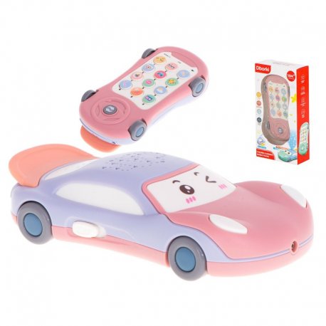 Žaislinis telefonas ''Automobilis'', rožinis