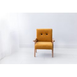 Vaikiškas fotelis - MUSTARD Velvet