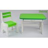 Reguliuojamo aukščio staliukas su kėdute, žalias