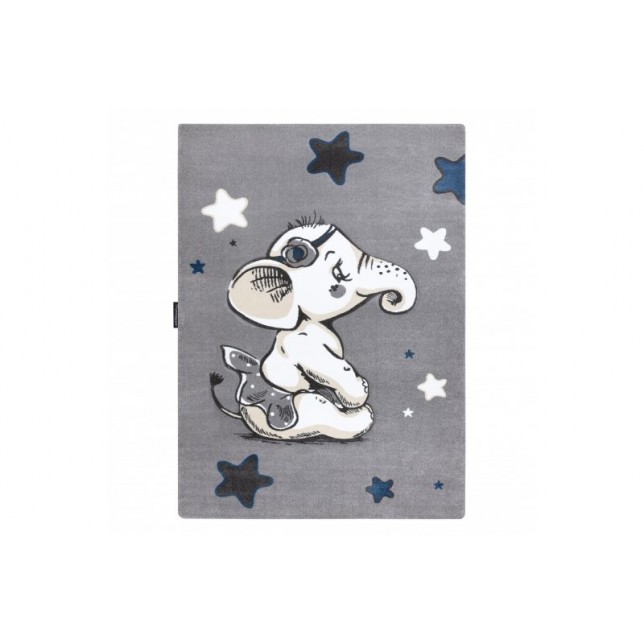 Pilkas kilimas dramblys su žvaigždelėmis