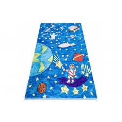 Mėlynas vaikiškas kilimas "Kosmosas"