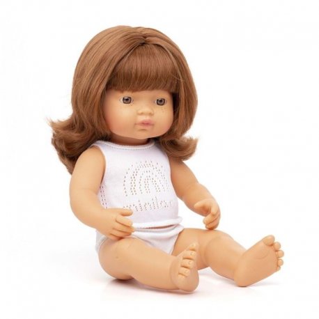 Miniland raudonplaukė lėlė mergaitė, 38 cm