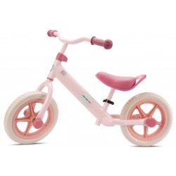 Rožinės spalvos balansinis dviratis
