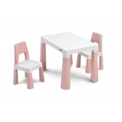 Staliuko ir kėdučių komplektas su rožiniais akcentais "Monti"