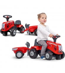 Raudonas mini traktorius su priedais Falk