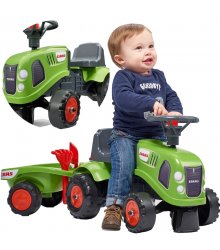 Žalias mini traktorius su priedais