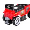 Raudonas vaikiškas traktorius su priekaba ir sodo įrankiais