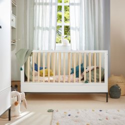 Baltos spalvos lovytė vaikams 2 in 1 Lumi 70x140 cm.