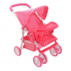 Rožinis lėlių vežimėlis ''Amelka''
