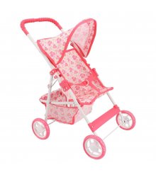 Rožinis lėlių vežimėlis ''Gėlytės''